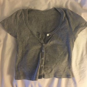 American Apparel Button Up crop top!
